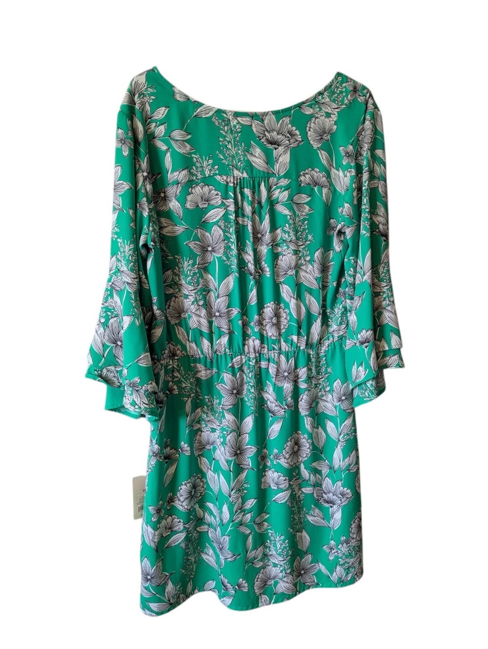NWT a new day Teal Floral V-Neck Long Sleeve Dress L/XL - Picture 3 of 8